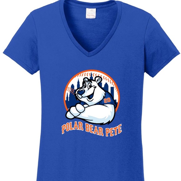Pete Alonso New York Mets Polar Bear Ladies V Neck - Picture 1 of 1